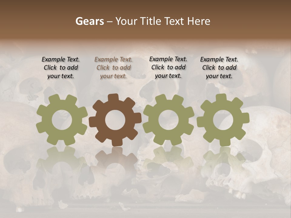 Skulls From A Mass Grave Of Khmer Rouge Victims In Choeung Ek Aka The Killing Fields Near Phnom Penh, Cambodia. PowerPoint Template