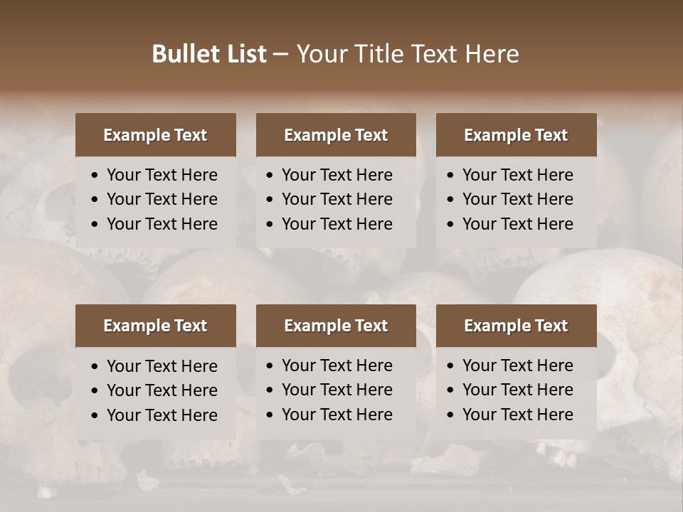 Skulls From A Mass Grave Of Khmer Rouge Victims In Choeung Ek Aka The Killing Fields Near Phnom Penh, Cambodia. PowerPoint Template