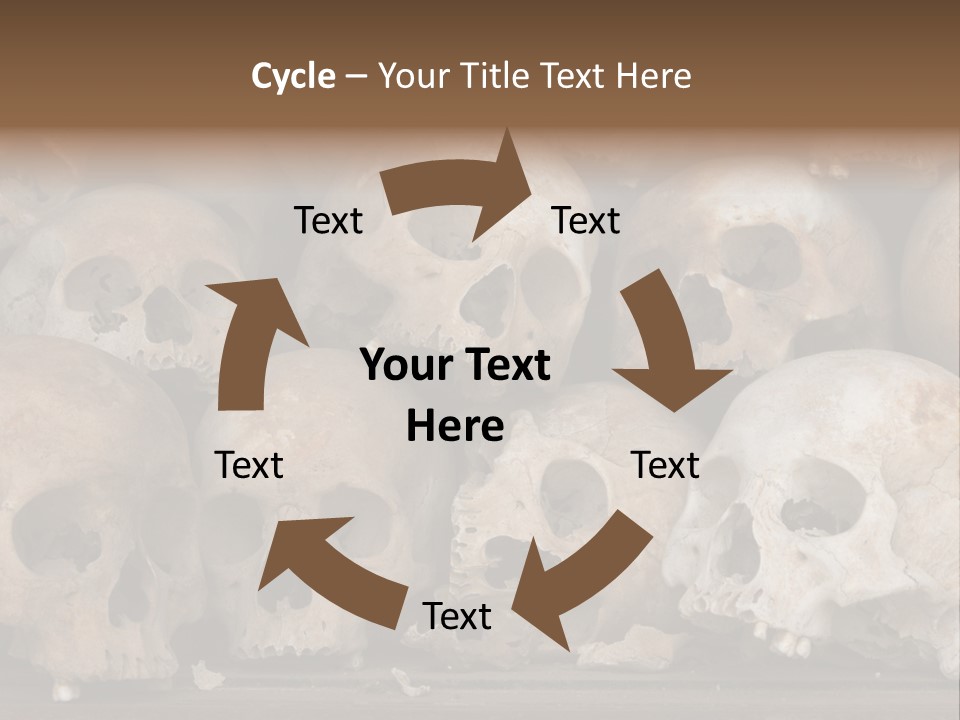 Skulls From A Mass Grave Of Khmer Rouge Victims In Choeung Ek Aka The Killing Fields Near Phnom Penh, Cambodia. PowerPoint Template