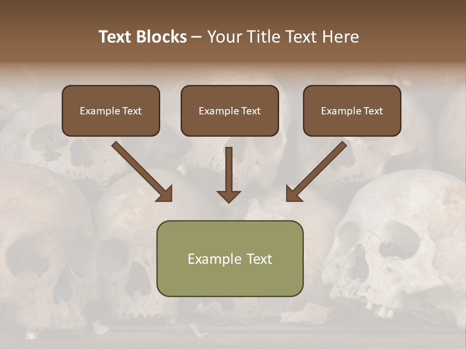 Skulls From A Mass Grave Of Khmer Rouge Victims In Choeung Ek Aka The Killing Fields Near Phnom Penh, Cambodia. PowerPoint Template