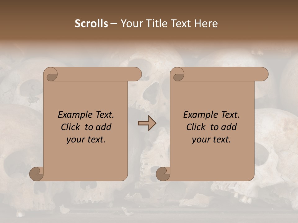 Skulls From A Mass Grave Of Khmer Rouge Victims In Choeung Ek Aka The Killing Fields Near Phnom Penh, Cambodia. PowerPoint Template