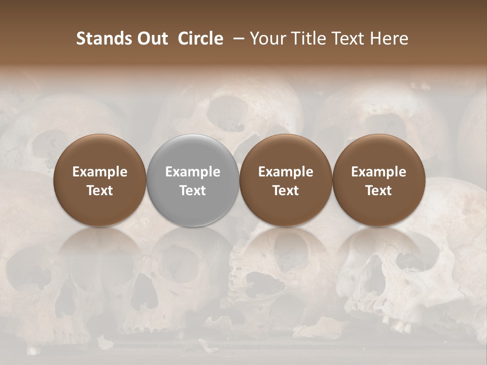 Skulls From A Mass Grave Of Khmer Rouge Victims In Choeung Ek Aka The Killing Fields Near Phnom Penh, Cambodia. PowerPoint Template