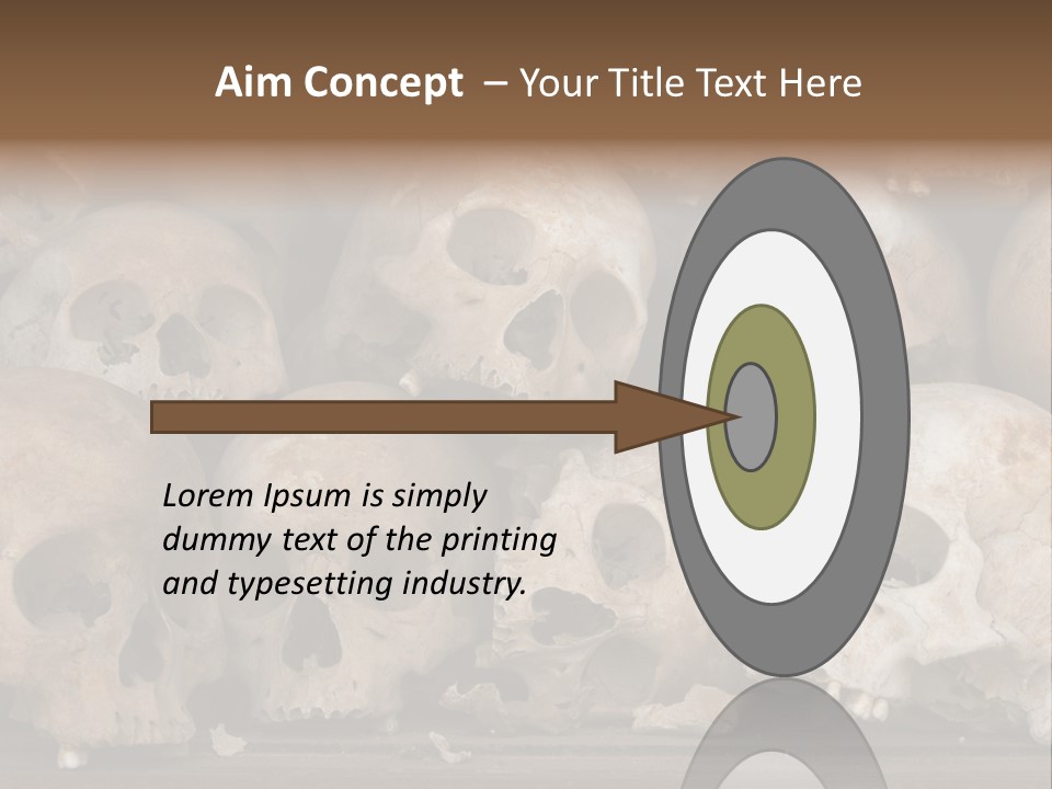 Skulls From A Mass Grave Of Khmer Rouge Victims In Choeung Ek Aka The Killing Fields Near Phnom Penh, Cambodia. PowerPoint Template