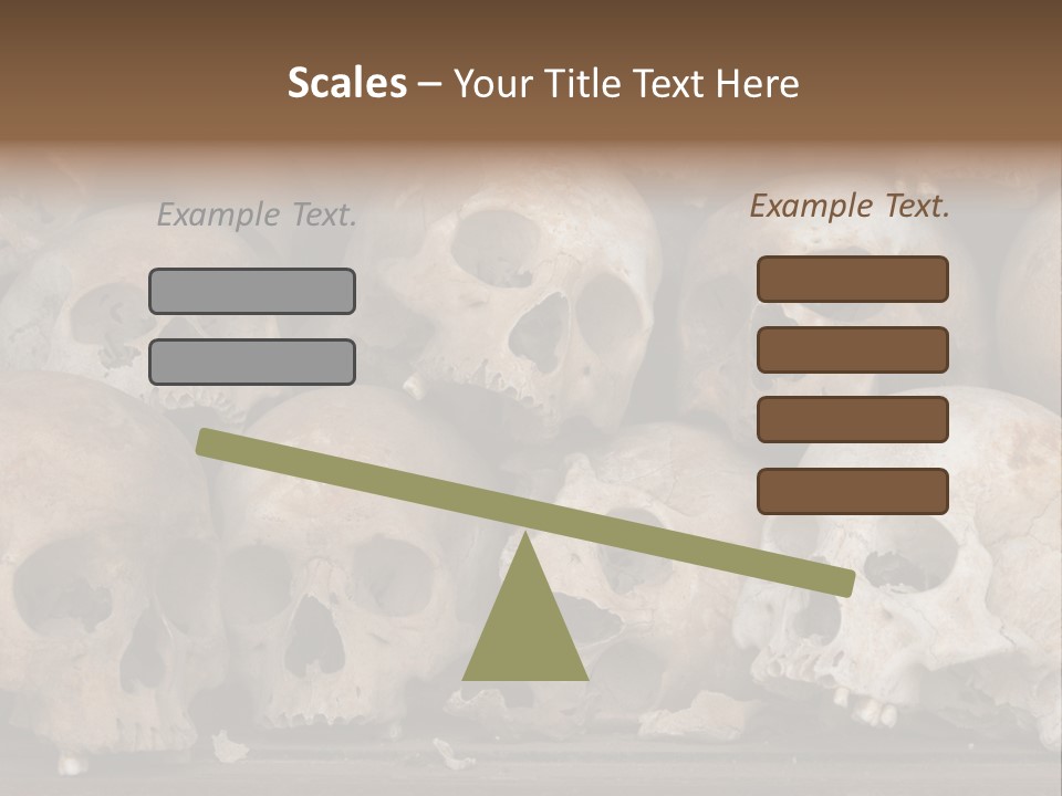 Skulls From A Mass Grave Of Khmer Rouge Victims In Choeung Ek Aka The Killing Fields Near Phnom Penh, Cambodia. PowerPoint Template