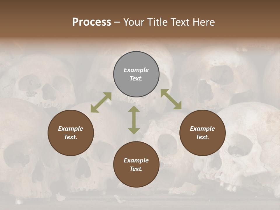Skulls From A Mass Grave Of Khmer Rouge Victims In Choeung Ek Aka The Killing Fields Near Phnom Penh, Cambodia. PowerPoint Template