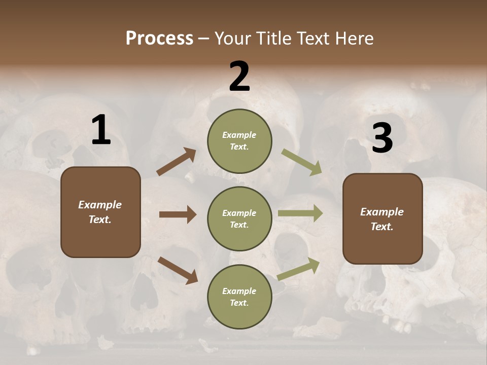 Skulls From A Mass Grave Of Khmer Rouge Victims In Choeung Ek Aka The Killing Fields Near Phnom Penh, Cambodia. PowerPoint Template