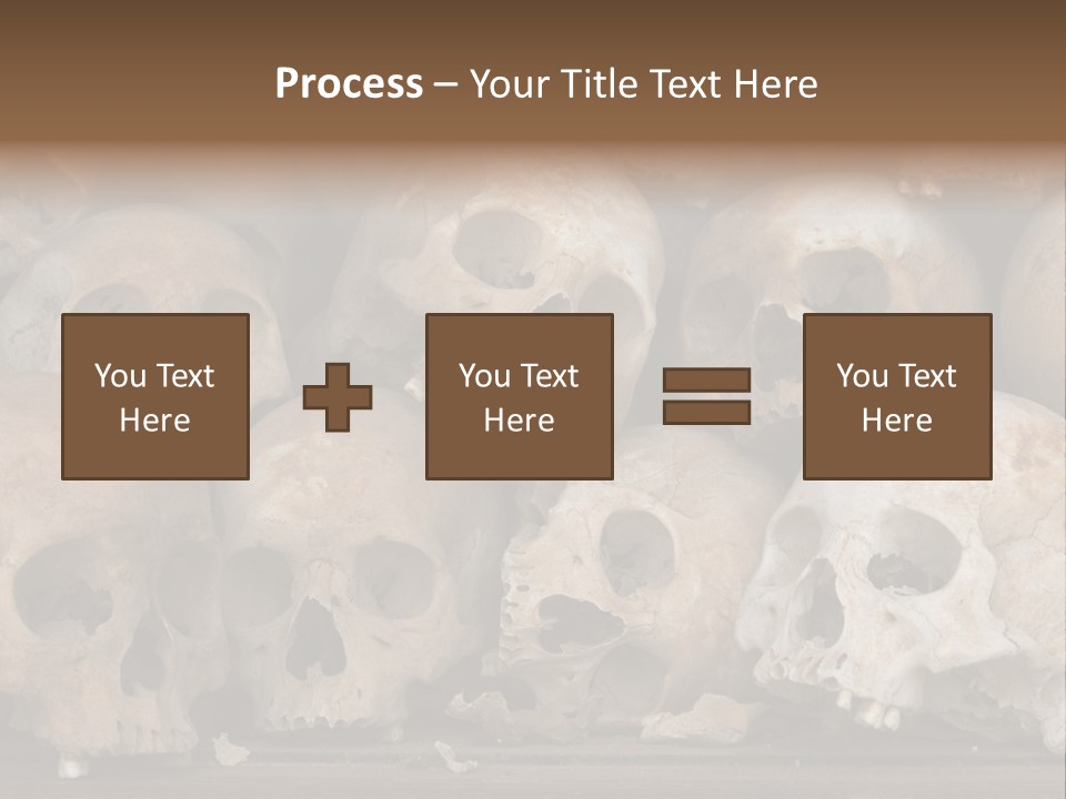Skulls From A Mass Grave Of Khmer Rouge Victims In Choeung Ek Aka The Killing Fields Near Phnom Penh, Cambodia. PowerPoint Template