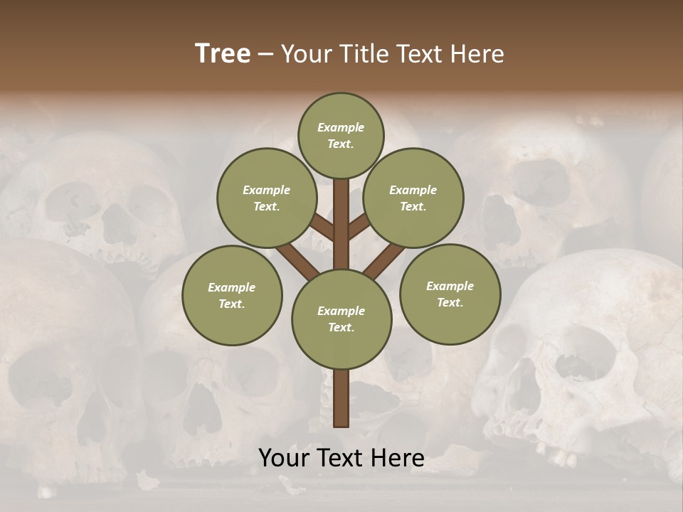 Skulls From A Mass Grave Of Khmer Rouge Victims In Choeung Ek Aka The Killing Fields Near Phnom Penh, Cambodia. PowerPoint Template