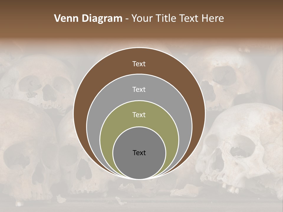 Skulls From A Mass Grave Of Khmer Rouge Victims In Choeung Ek Aka The Killing Fields Near Phnom Penh, Cambodia. PowerPoint Template