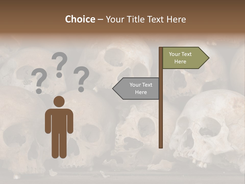 Skulls From A Mass Grave Of Khmer Rouge Victims In Choeung Ek Aka The Killing Fields Near Phnom Penh, Cambodia. PowerPoint Template