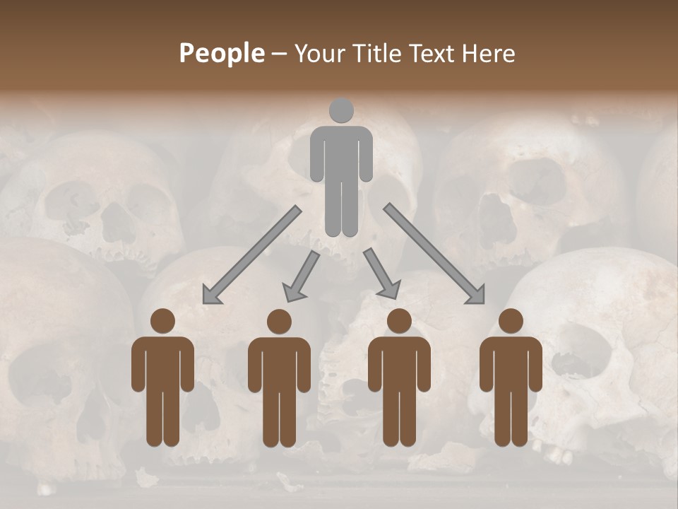 Skulls From A Mass Grave Of Khmer Rouge Victims In Choeung Ek Aka The Killing Fields Near Phnom Penh, Cambodia. PowerPoint Template