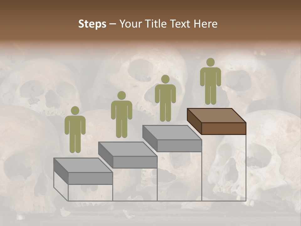 Skulls From A Mass Grave Of Khmer Rouge Victims In Choeung Ek Aka The Killing Fields Near Phnom Penh, Cambodia. PowerPoint Template