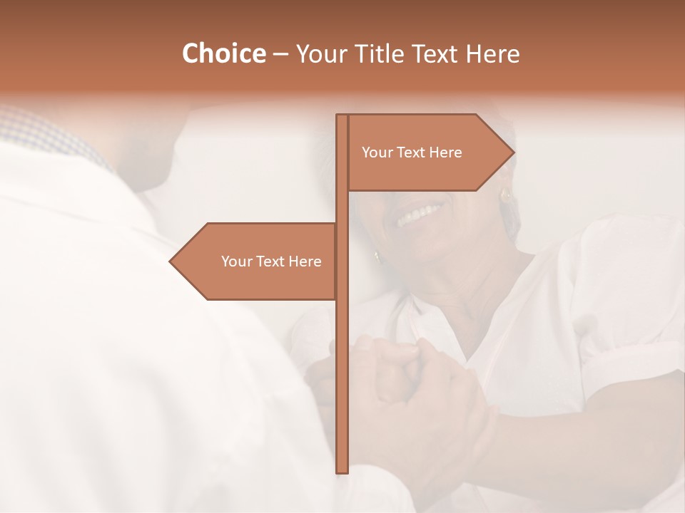 Male Doctor With Elderly Woman Patient PowerPoint Template