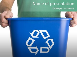 Man Holding Recycling Bin PowerPoint Template