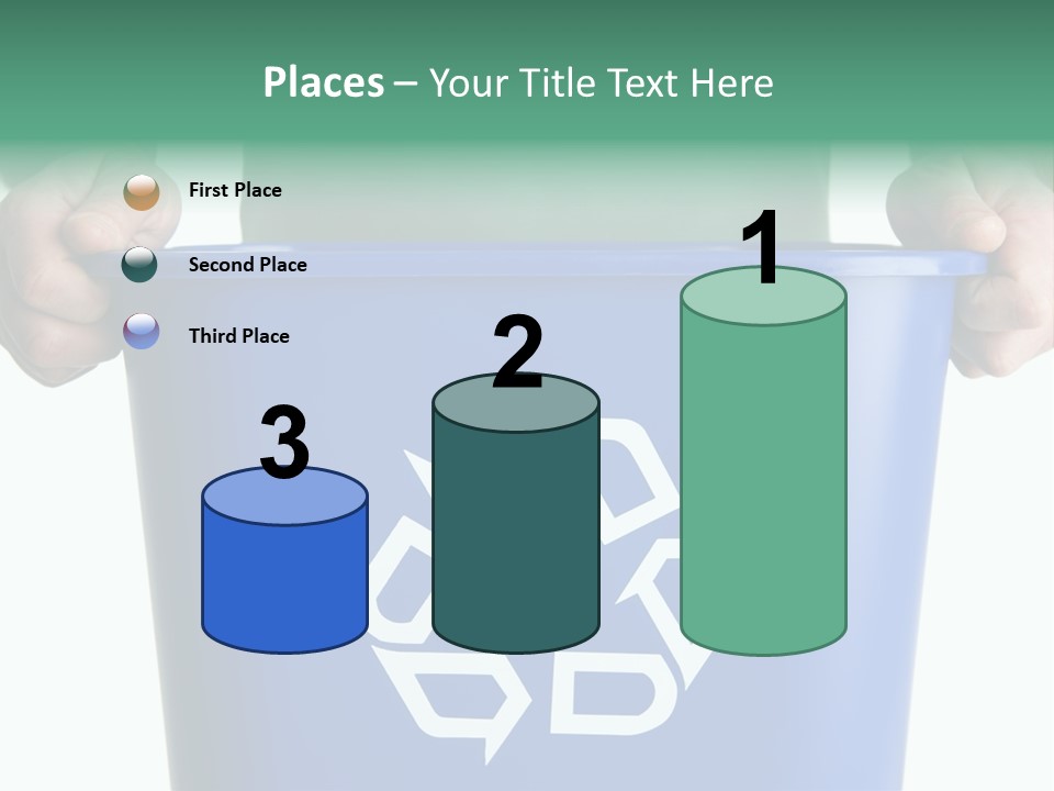 Man Holding Recycling Bin PowerPoint Template