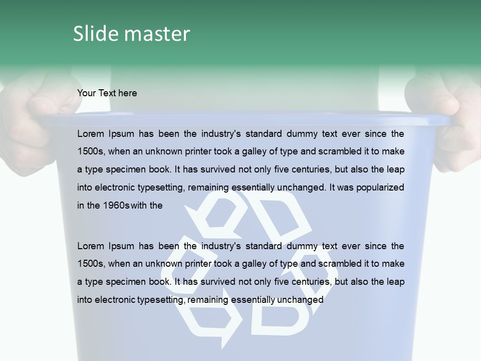 Man Holding Recycling Bin PowerPoint Template