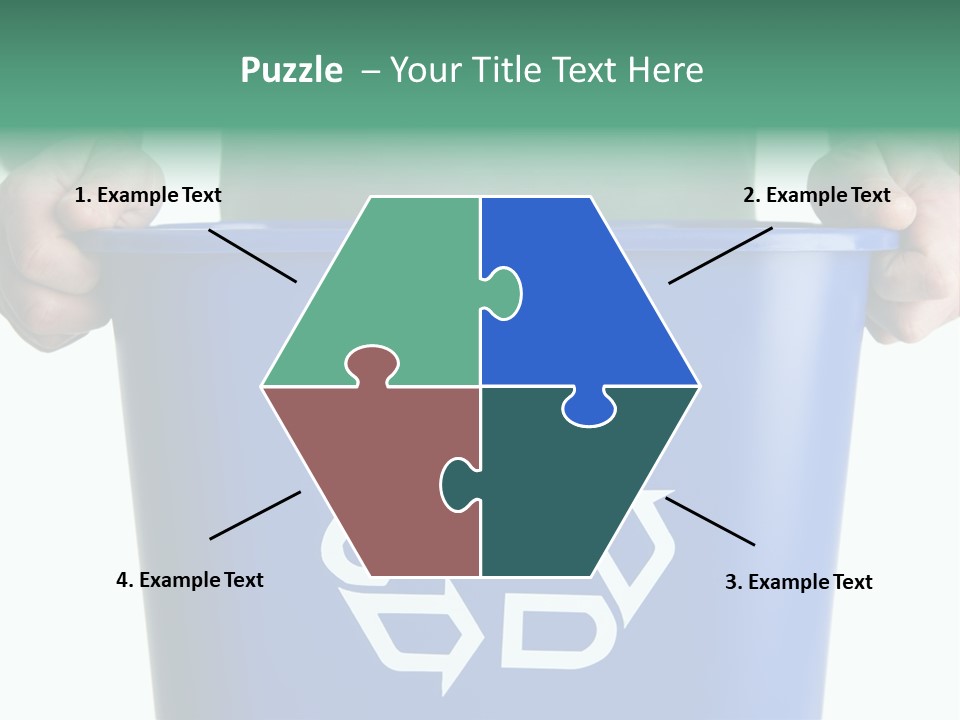 Man Holding Recycling Bin PowerPoint Template