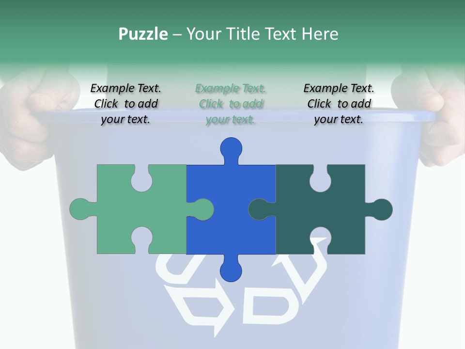 Man Holding Recycling Bin PowerPoint Template