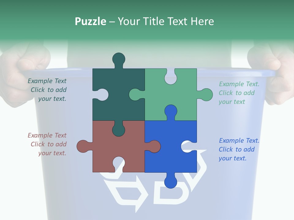 Man Holding Recycling Bin PowerPoint Template