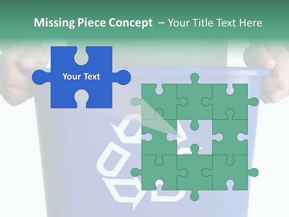 Man Holding Recycling Bin PowerPoint Template