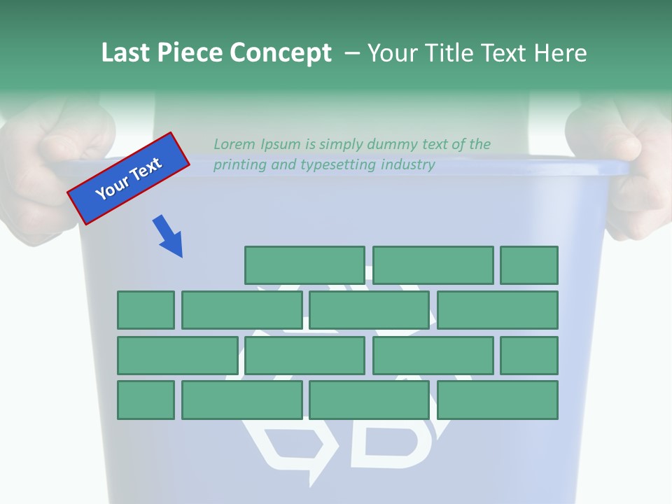 Man Holding Recycling Bin PowerPoint Template