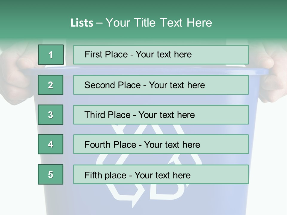 Man Holding Recycling Bin PowerPoint Template