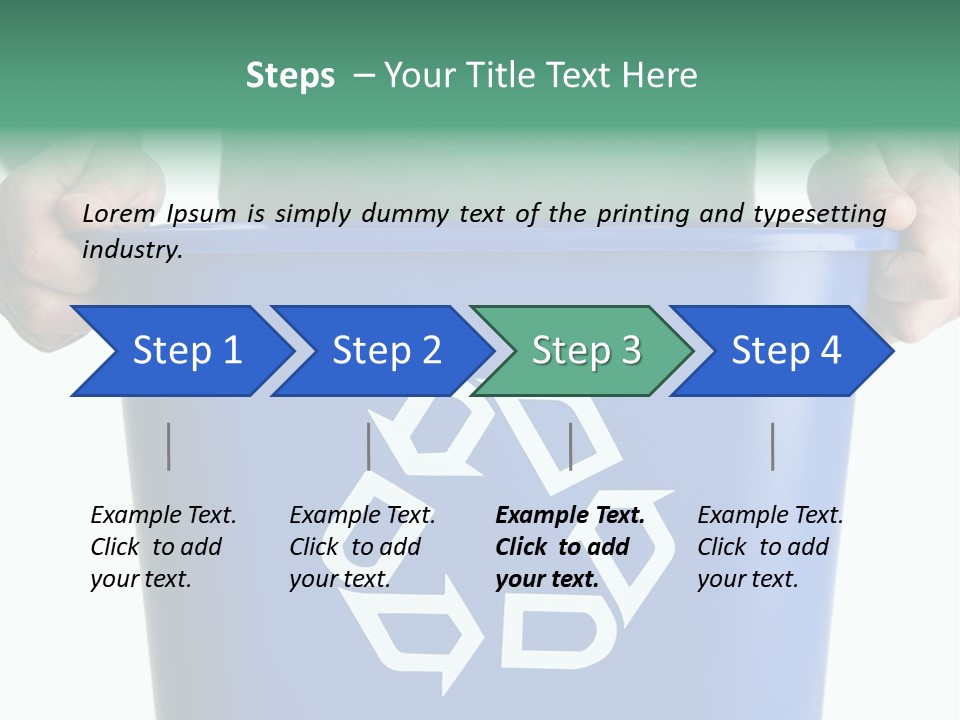 Man Holding Recycling Bin PowerPoint Template