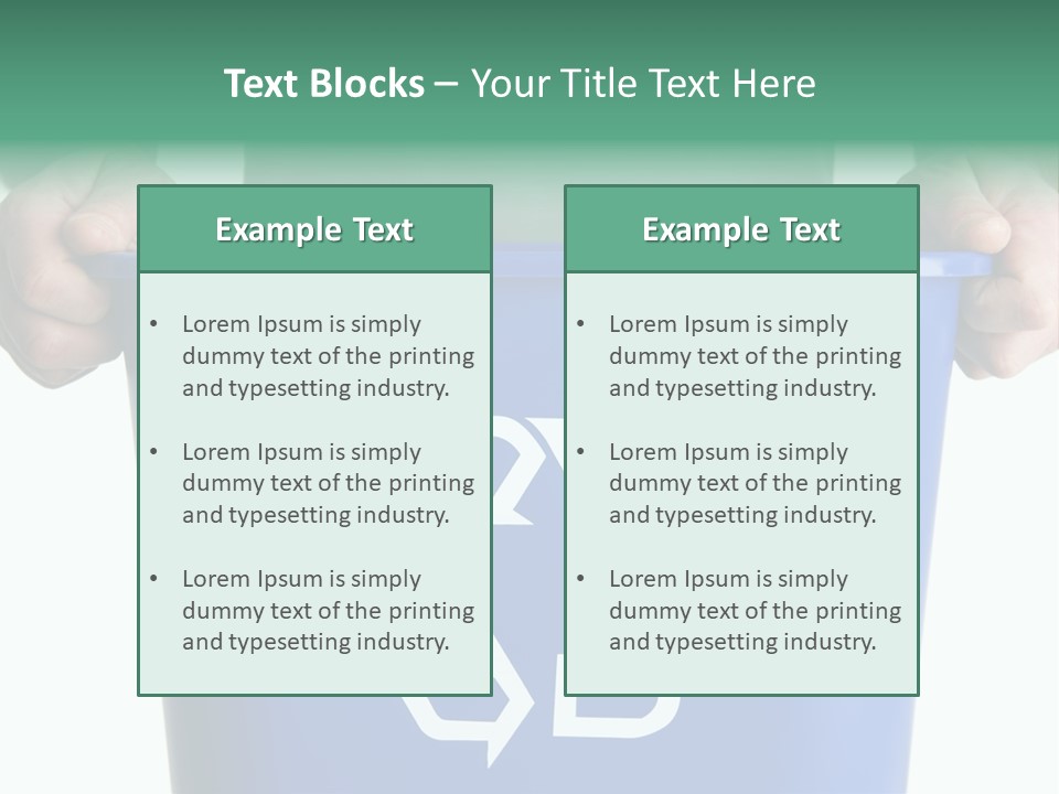 Man Holding Recycling Bin PowerPoint Template