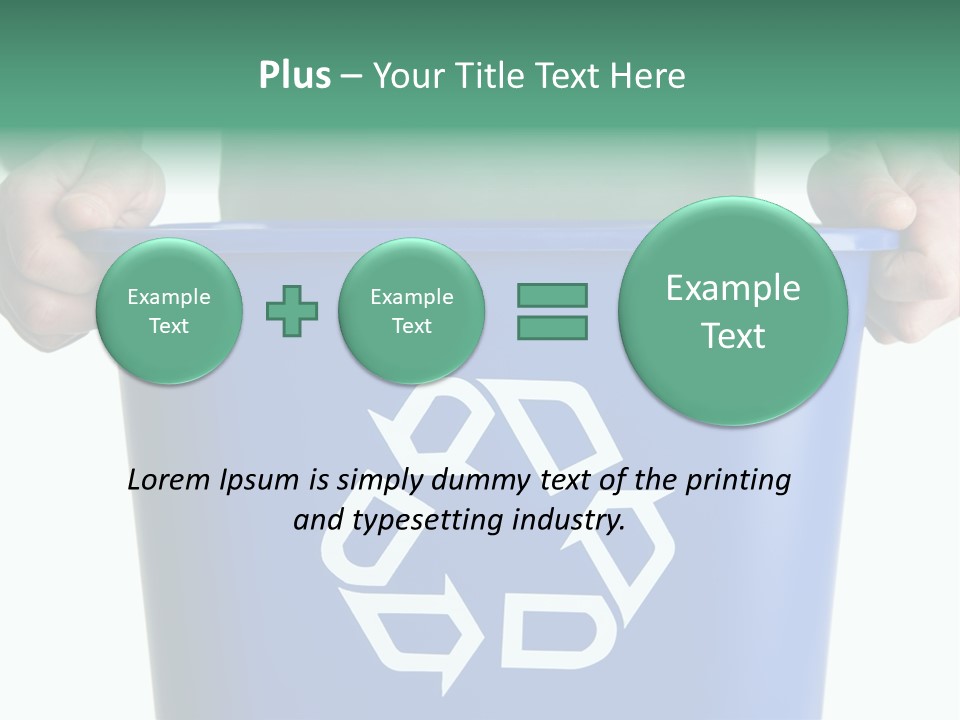 Man Holding Recycling Bin PowerPoint Template