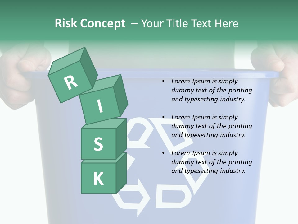 Man Holding Recycling Bin PowerPoint Template