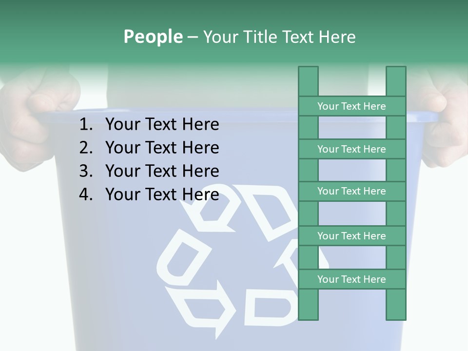 Man Holding Recycling Bin PowerPoint Template