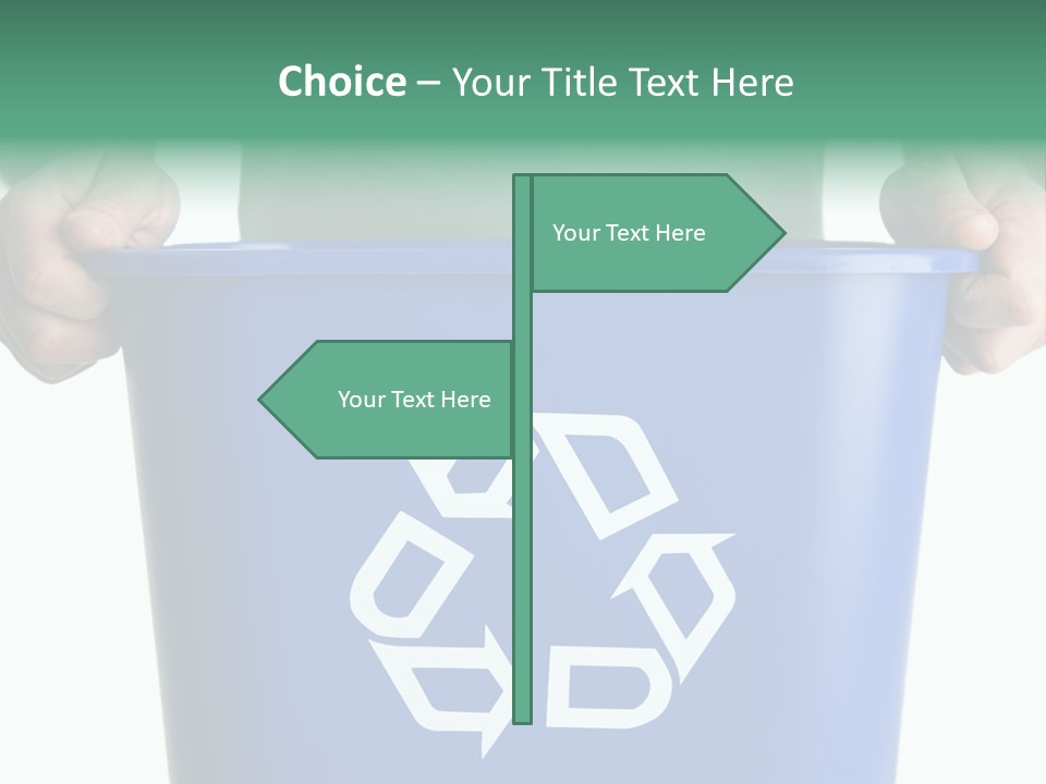 Man Holding Recycling Bin PowerPoint Template