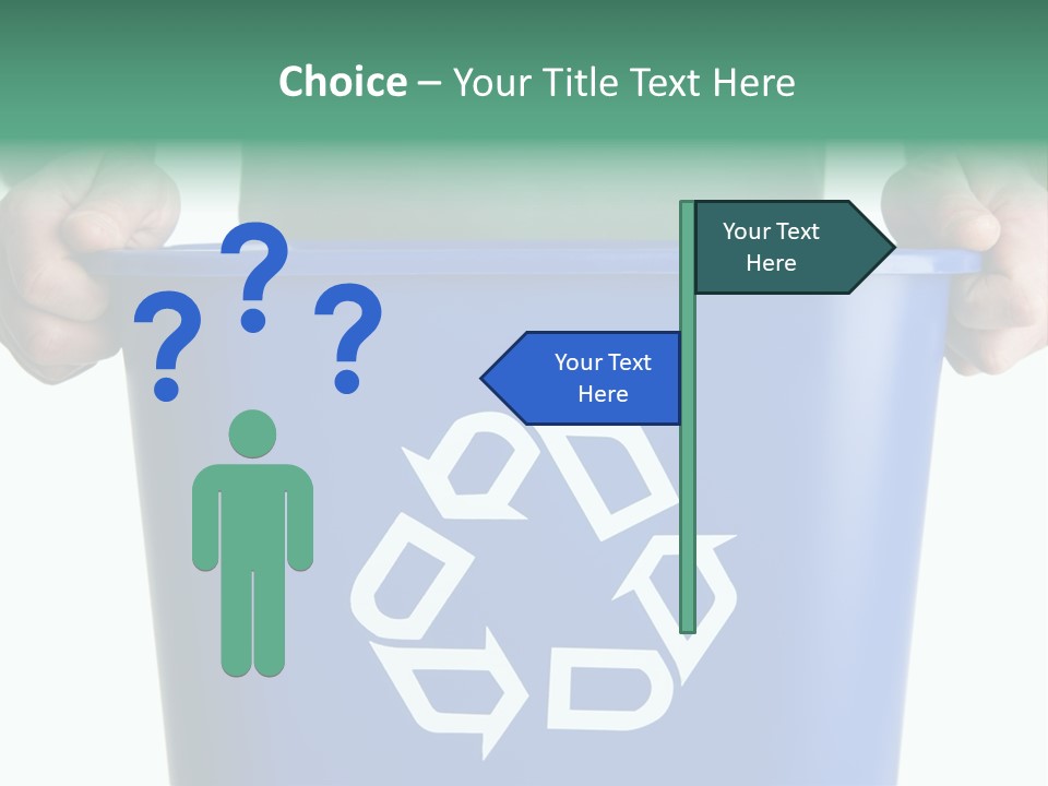 Man Holding Recycling Bin PowerPoint Template