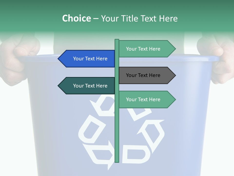 Man Holding Recycling Bin PowerPoint Template