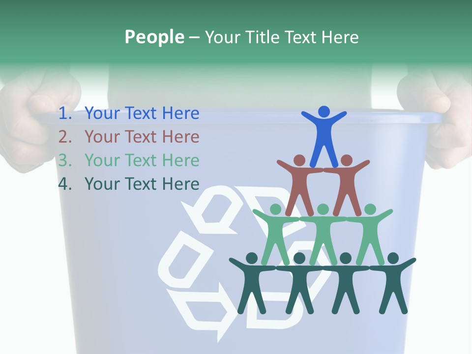 Man Holding Recycling Bin PowerPoint Template
