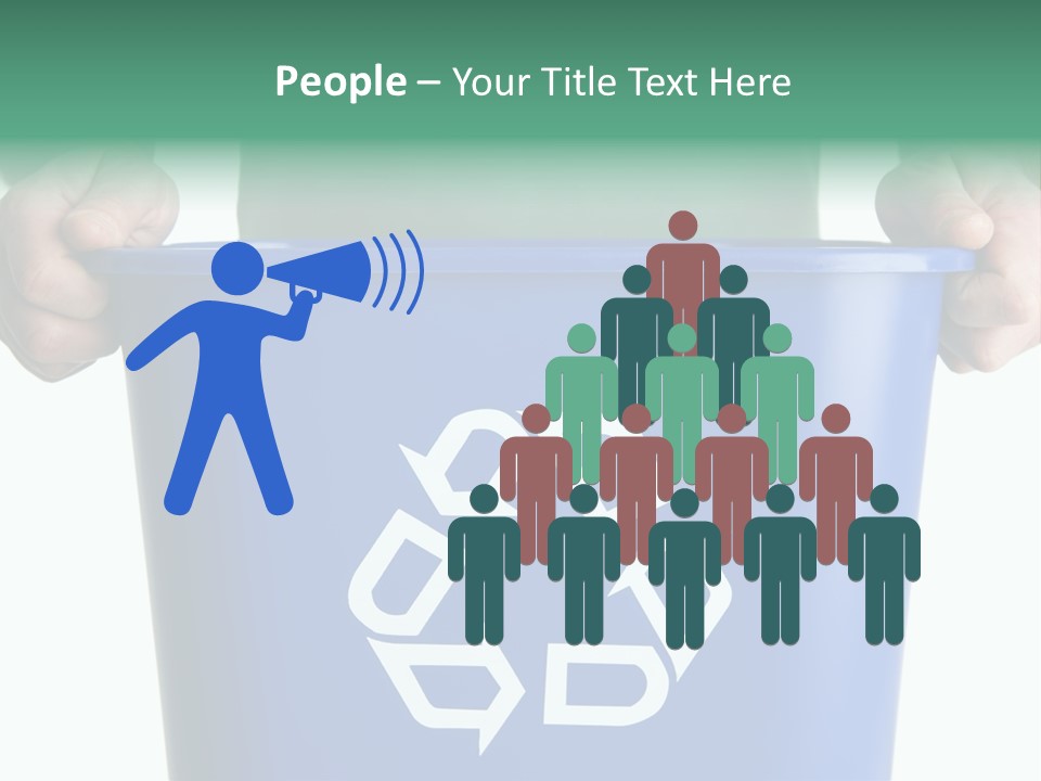 Man Holding Recycling Bin PowerPoint Template