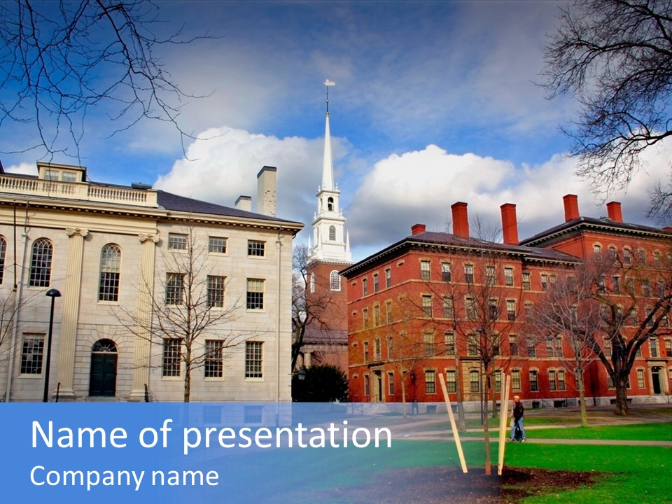 Harvard Square, Usa PowerPoint Template