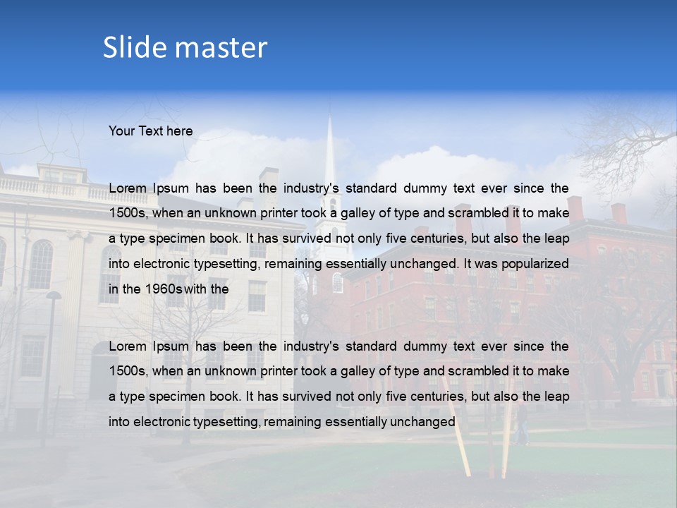 Harvard Square, Usa PowerPoint Template