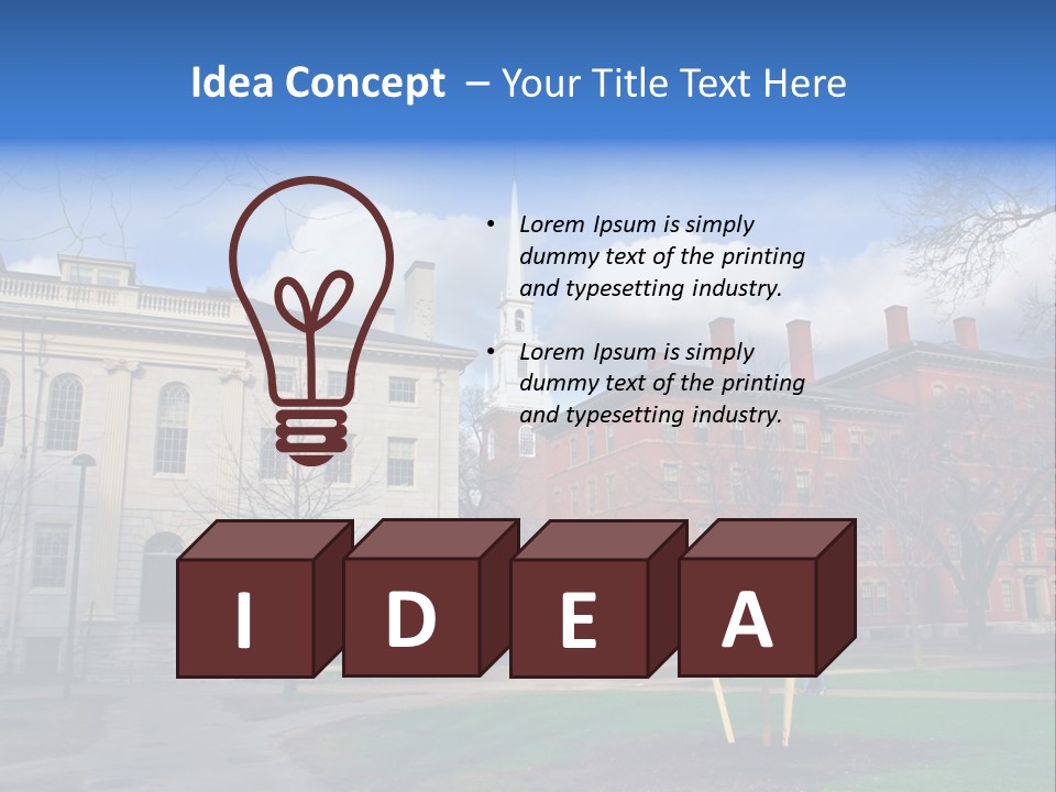 Harvard Square, Usa PowerPoint Template