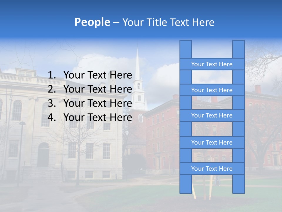 Harvard Square, Usa PowerPoint Template