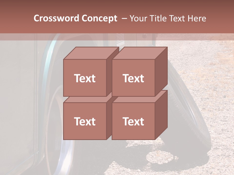 Motorhome Rv Flat In Desert PowerPoint Template