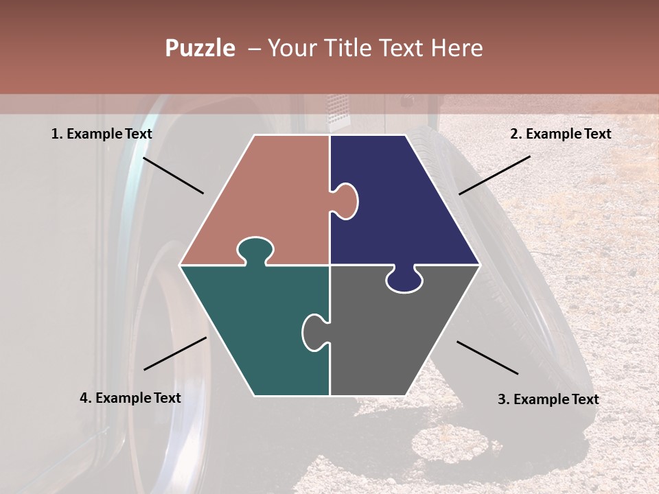 Motorhome Rv Flat In Desert PowerPoint Template