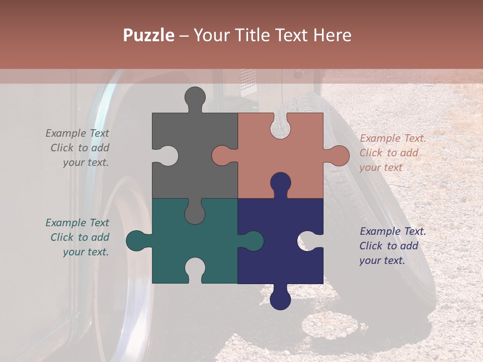 Motorhome Rv Flat In Desert PowerPoint Template