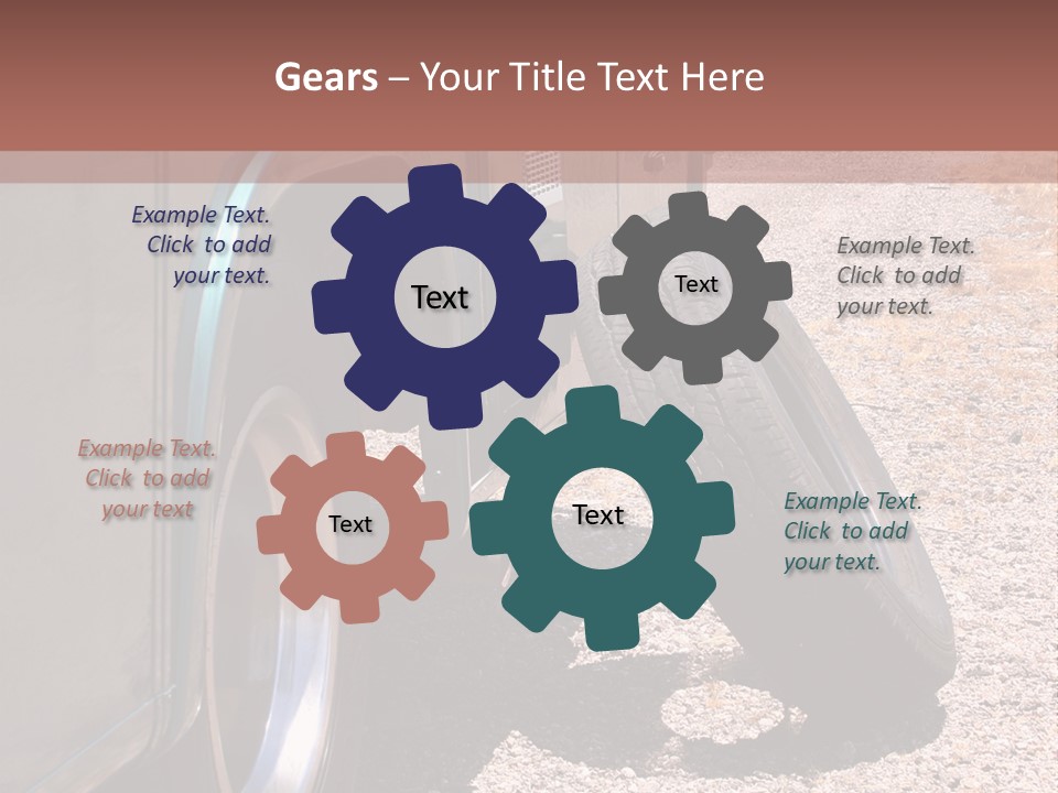Motorhome Rv Flat In Desert PowerPoint Template