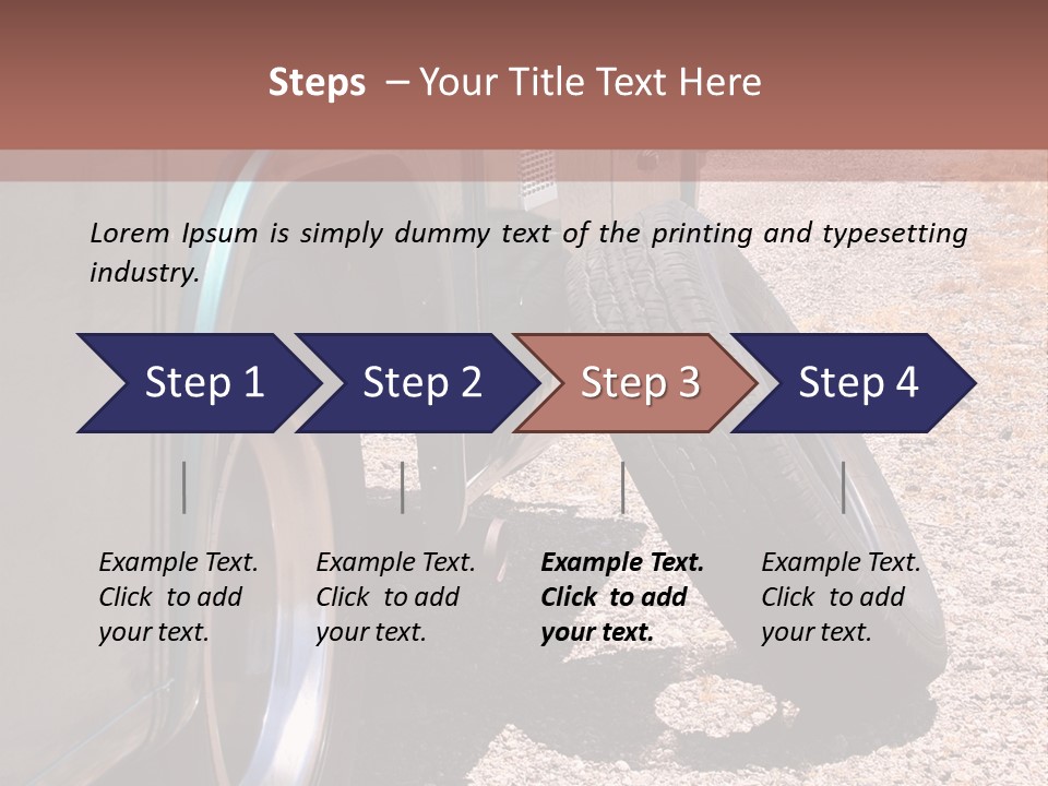 Motorhome Rv Flat In Desert PowerPoint Template