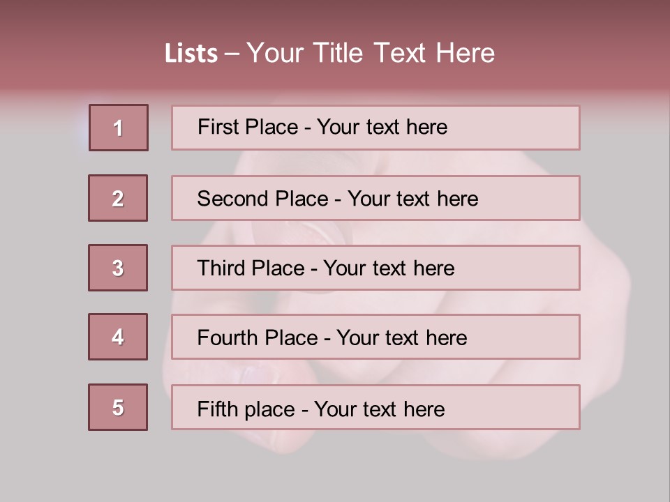 A Close Up Of Hand Pointing Towards Camera. PowerPoint Template