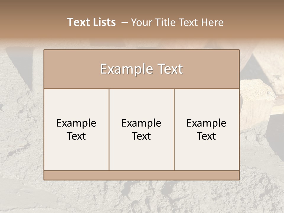 Closeup Of Mason's Hand Spreading Concrete Mix With Trowel In Foundation Shuttering PowerPoint Template