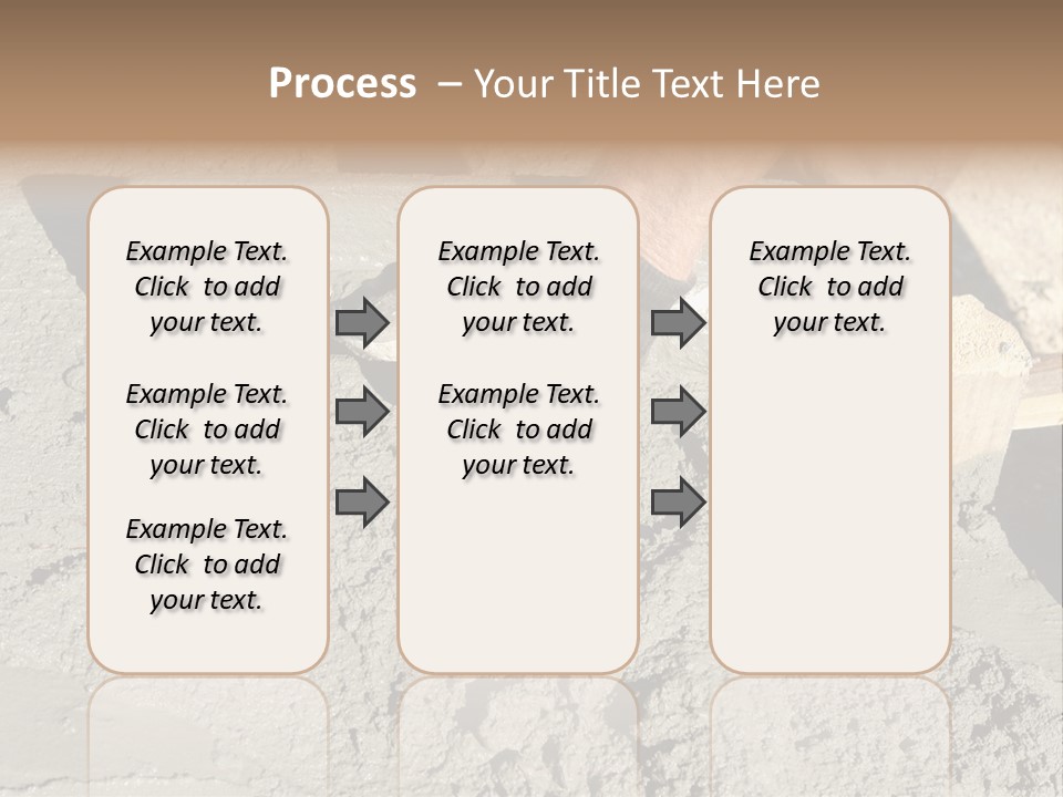 Closeup Of Mason's Hand Spreading Concrete Mix With Trowel In Foundation Shuttering PowerPoint Template