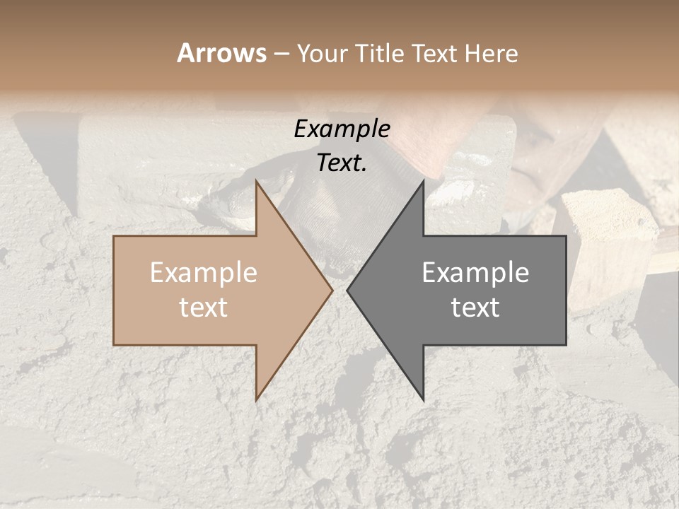 Closeup Of Mason's Hand Spreading Concrete Mix With Trowel In Foundation Shuttering PowerPoint Template