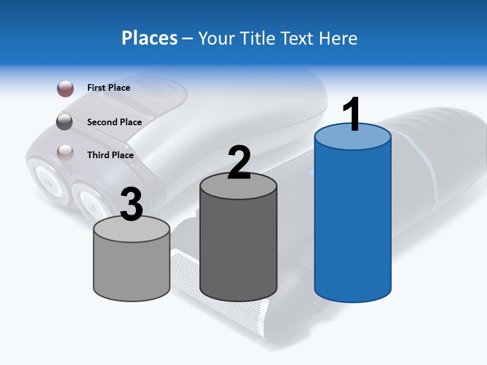 Modern Electric Shavers Isolated On White Background PowerPoint Template